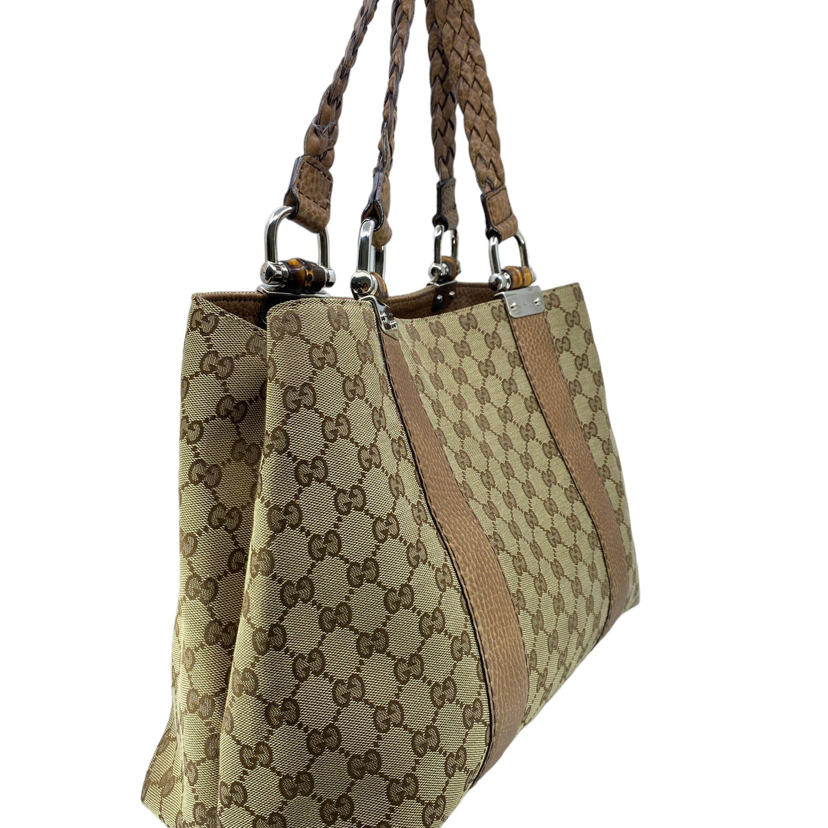 Gucci Bamboo Bar GG Canvas Tote