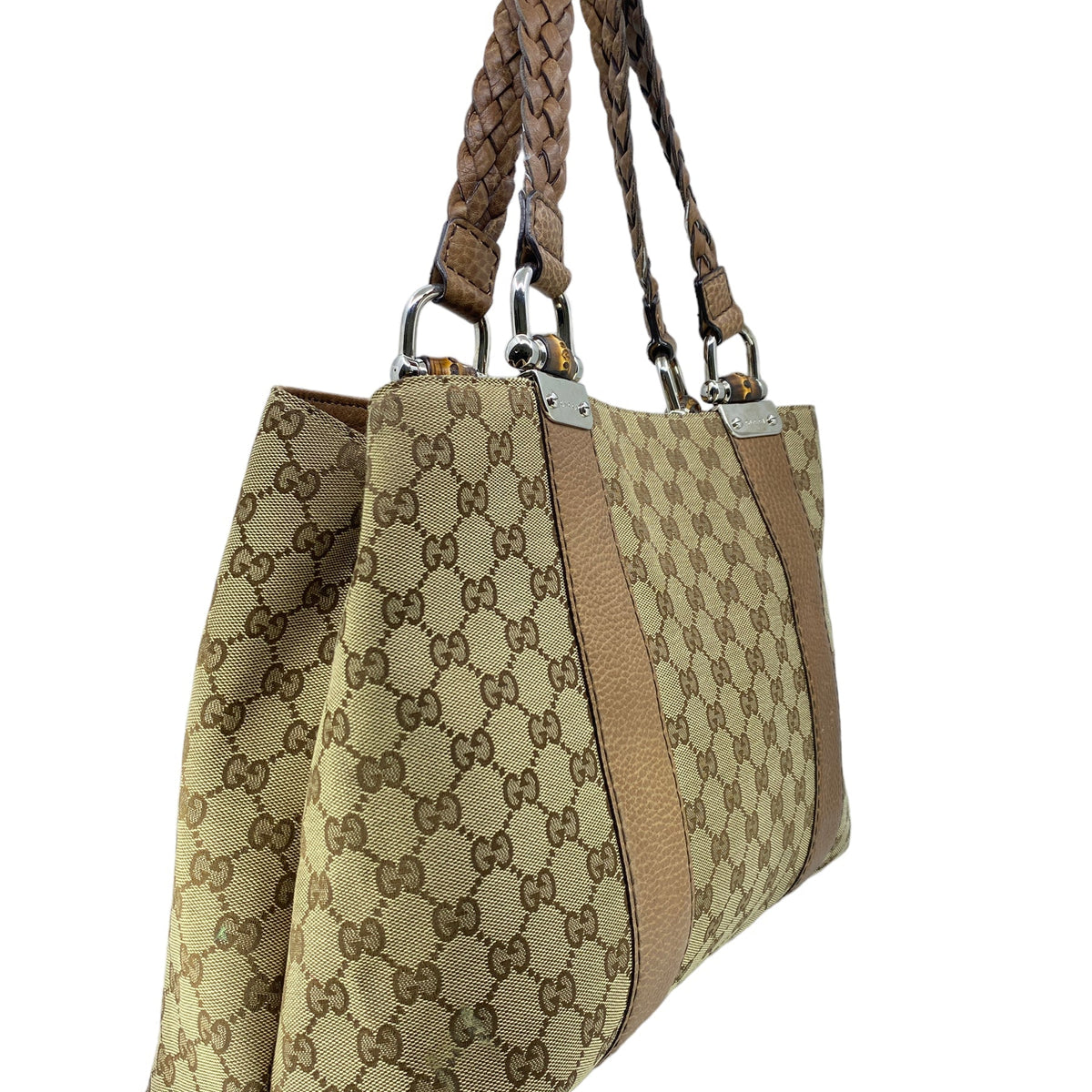 Gucci Bamboo Bar GG Canvas Tote