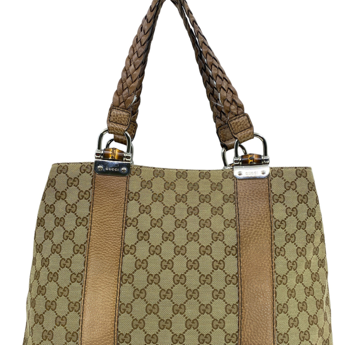 Gucci Bamboo Bar GG Canvas Tote