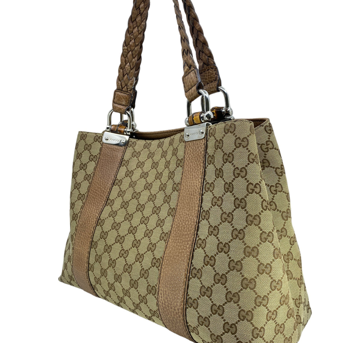 Gucci Bamboo Bar GG Canvas Tote