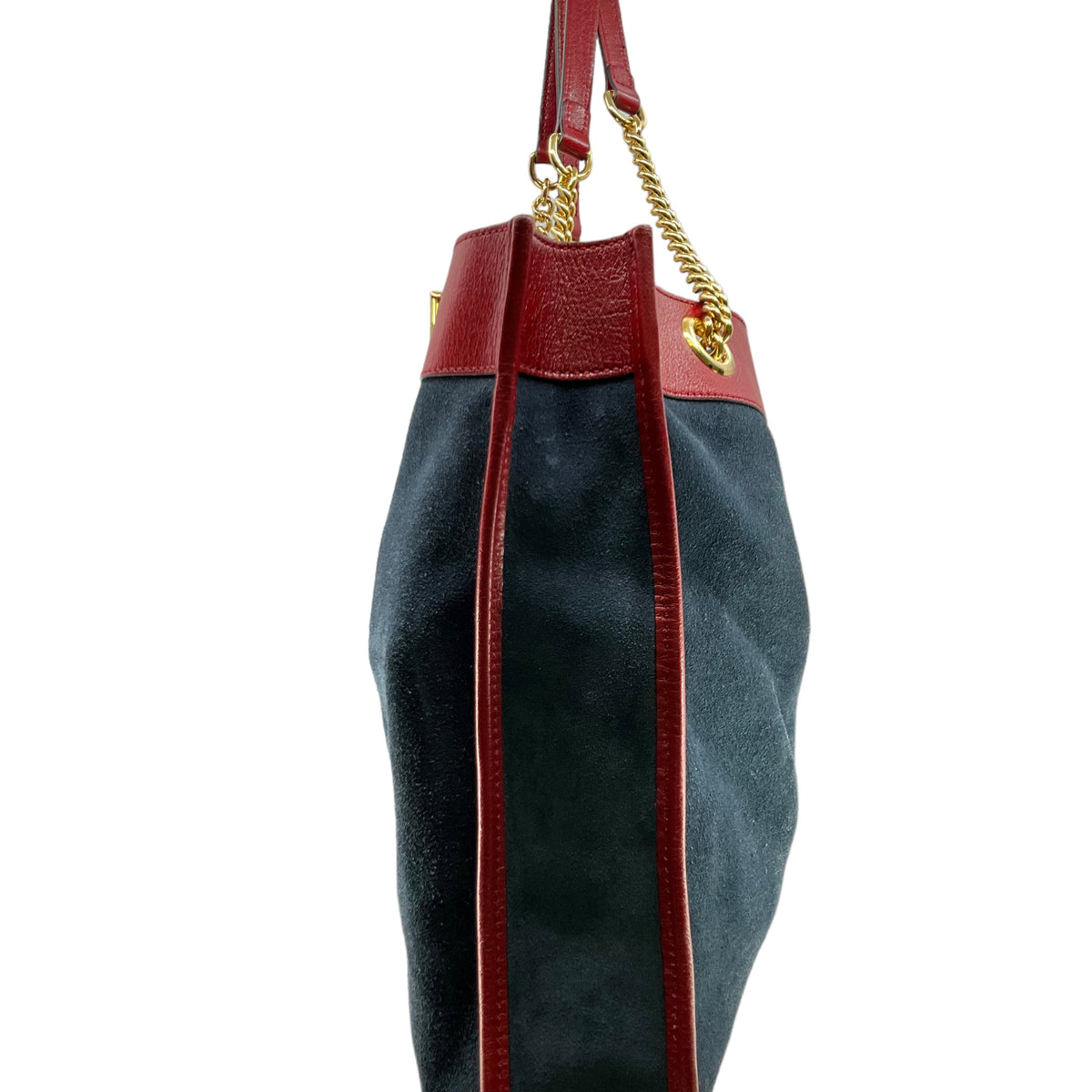Large Gucci Rajah Tote in Blue Suede