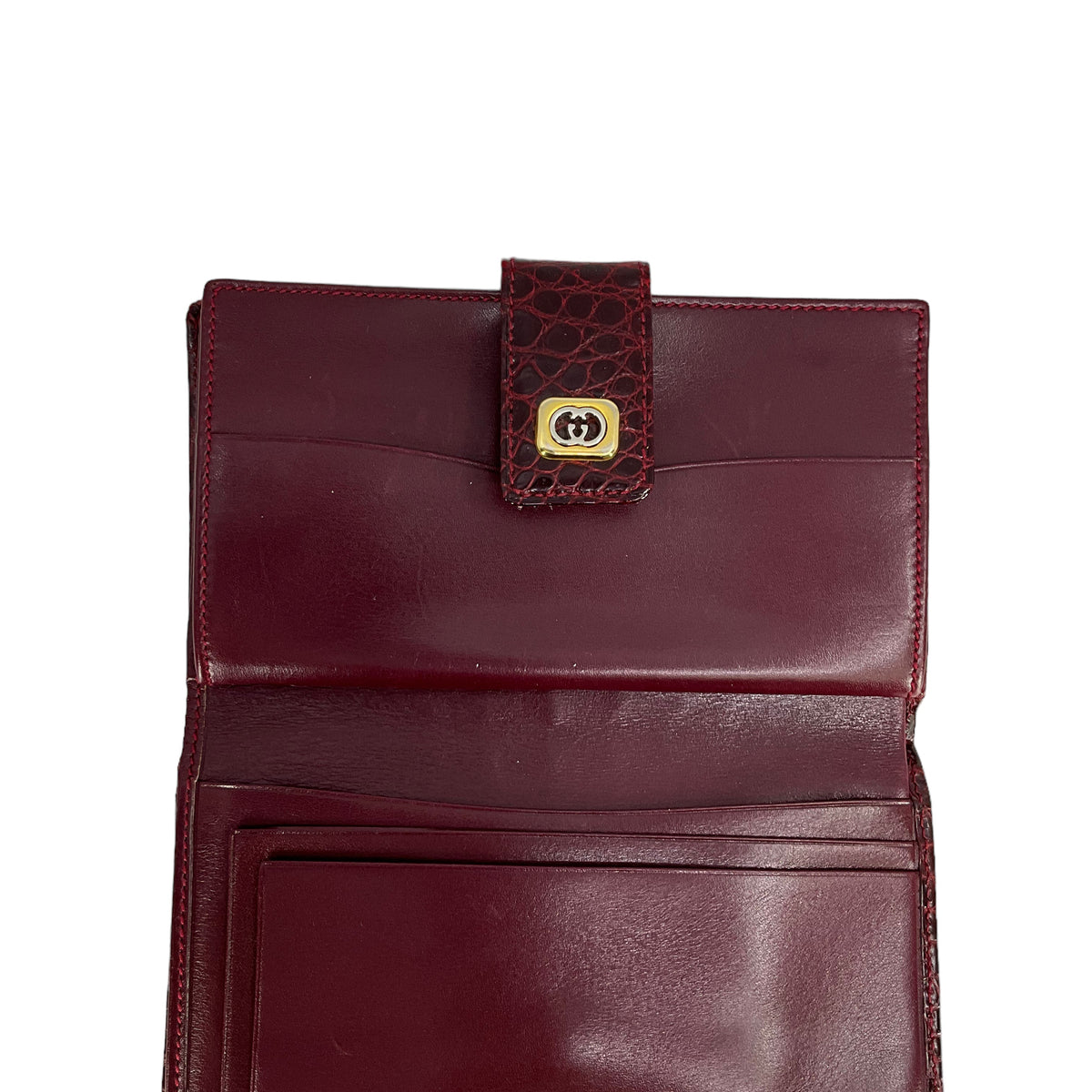 Gucci Burgundy Crocodile Wallet