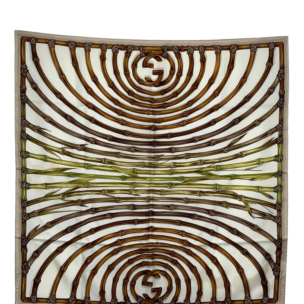 Gucci Bamboo GG Logo Silk Scarf