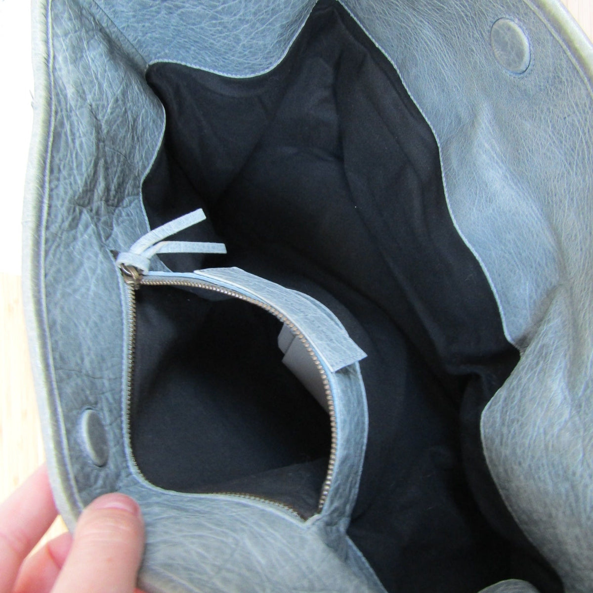 balenciaga Sunday Shoulder Bag in Blue Leather