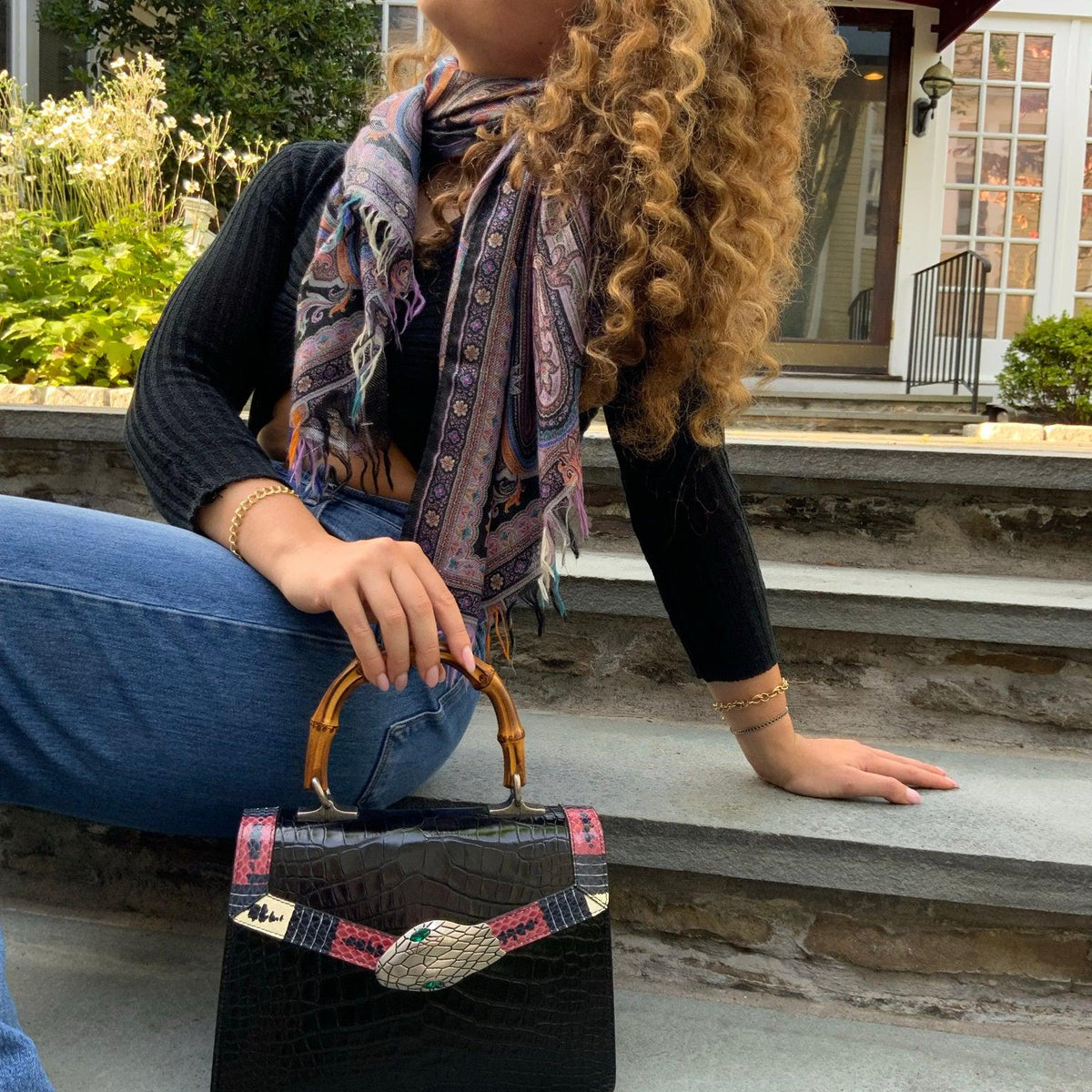Gucci Alligator Small Lilith Top Handle Bag with Shoulder Strap NEW
