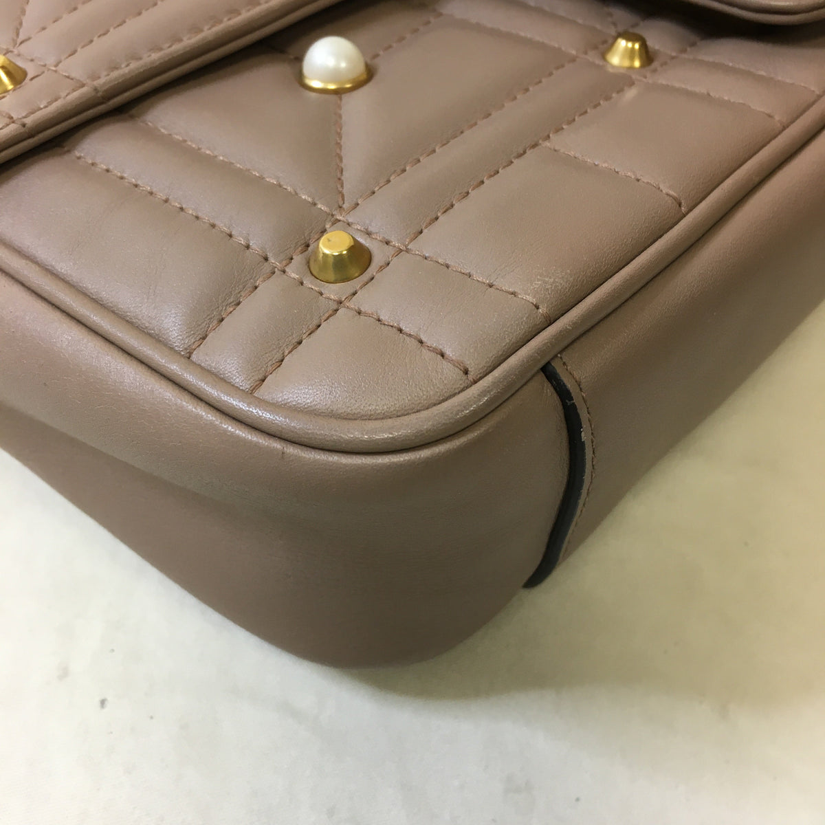 Gucci GG Pearl Studded Rose Crossbody Bag Sku# 67516