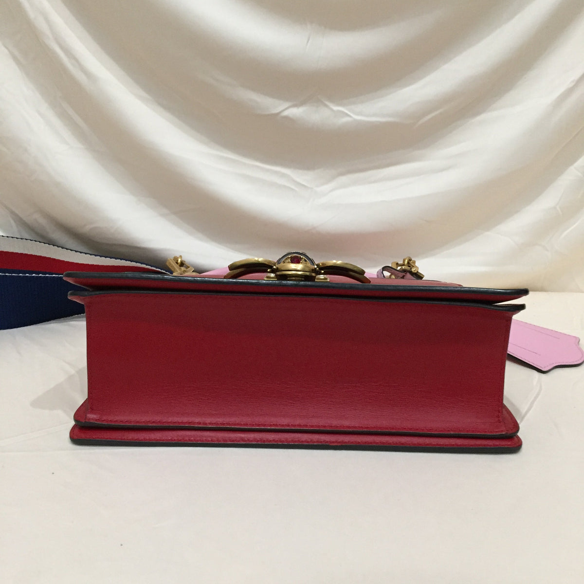 Gucci Tricolor Queens Margaret Bee 2-Ways Top Handle Bag Sku# 71945
