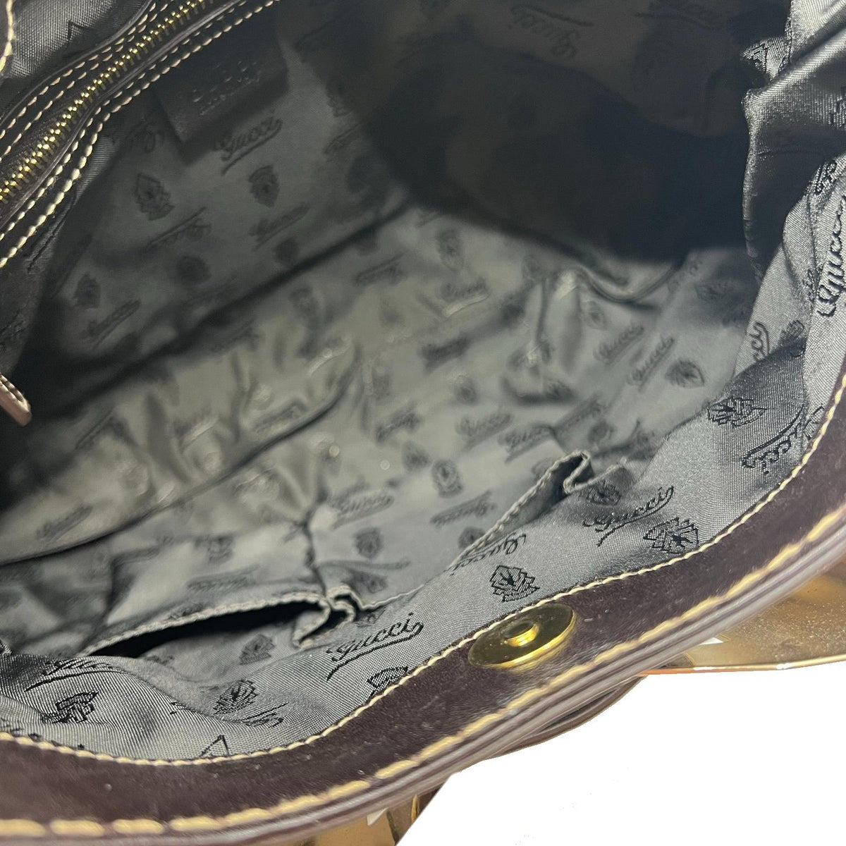 GUCCI Dialux Queen Leather Hobo Bag