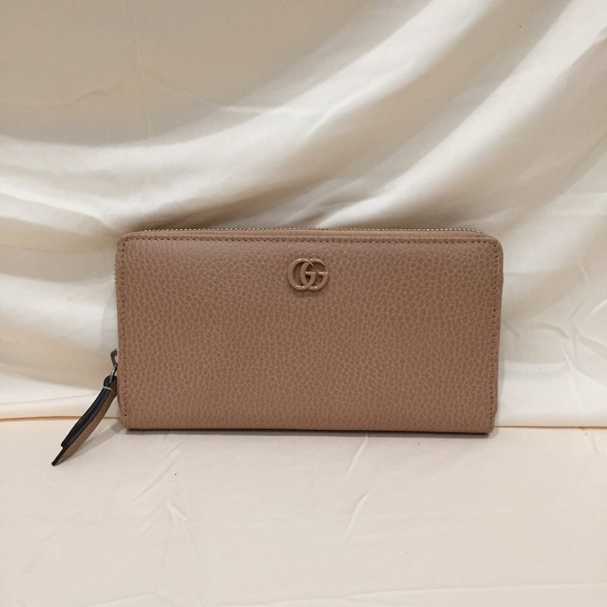 Gucci GG Mocha Beige Leather Zippy Long Wallet Sku# 71977