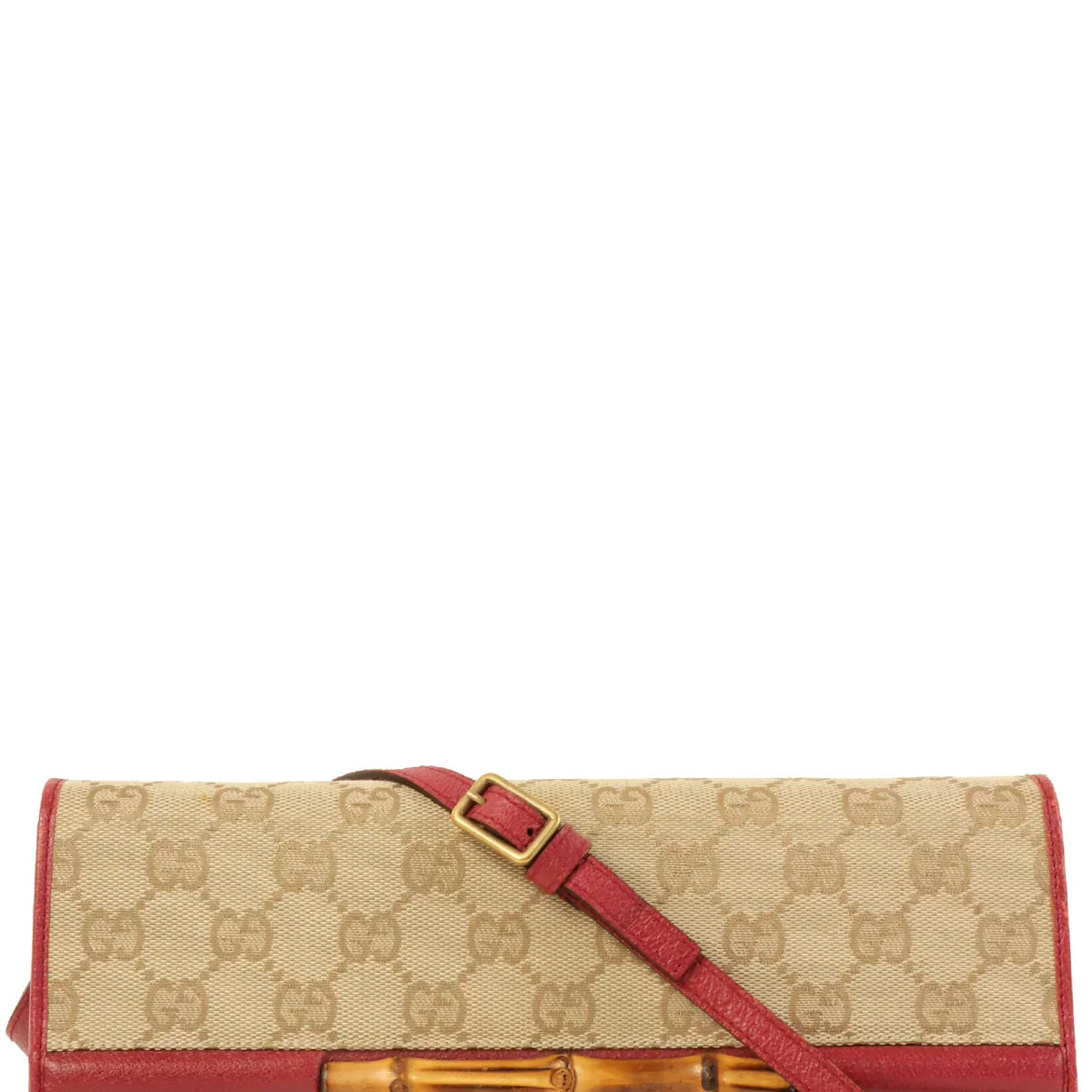 GUCCI Canvas Gg Pattern Bamboo 2Way Bag Beige/Wine Red