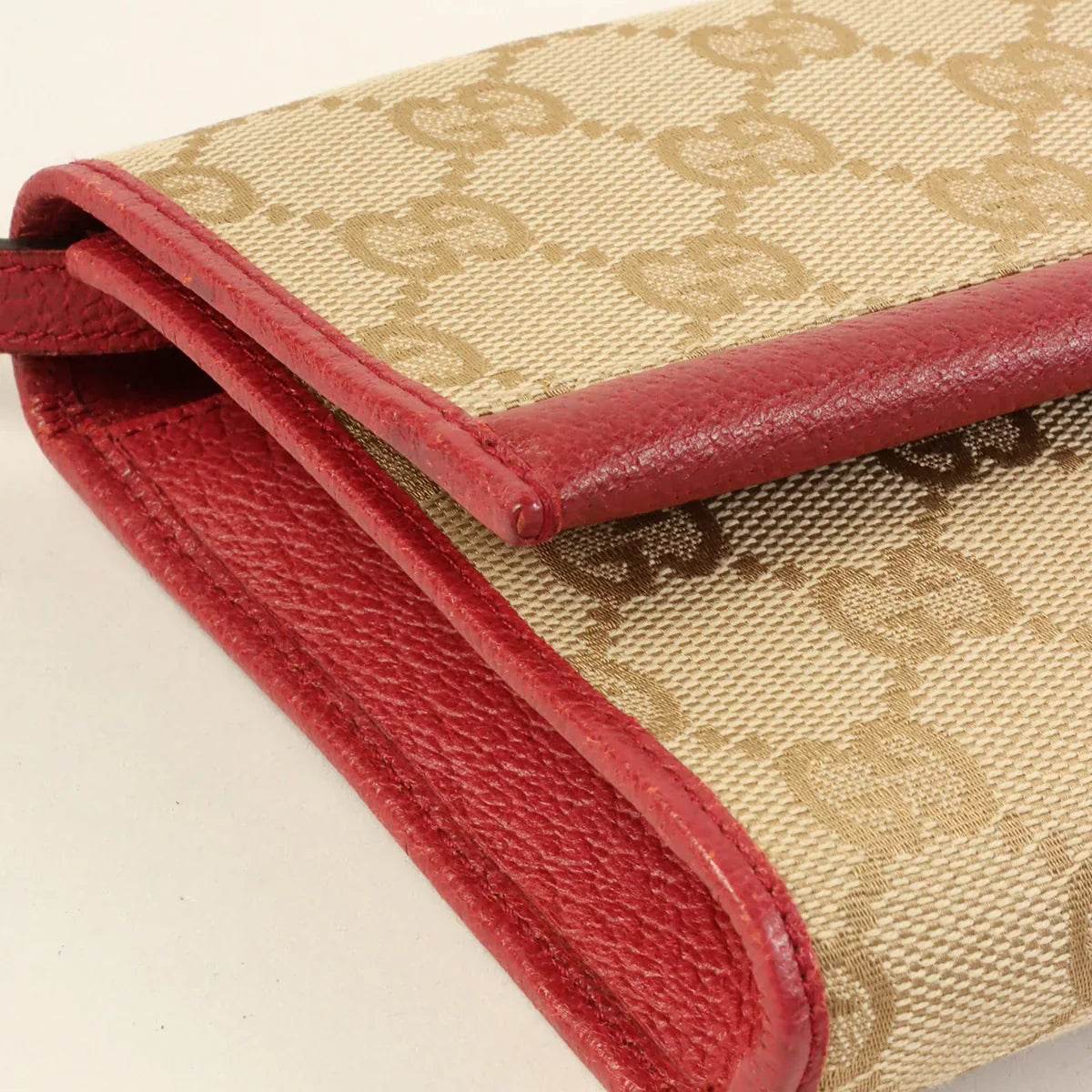 GUCCI Canvas Gg Pattern Bamboo 2Way Bag Beige/Wine Red