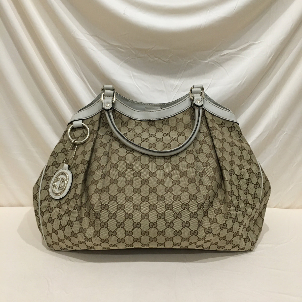 Gucci Beige GG Cavas Large Sukey Tote Sku# 71200