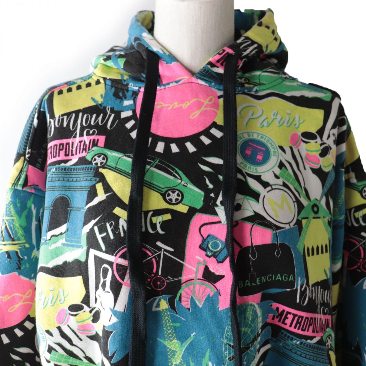 balenciaga Multicolor Hooded Pullover Hoodie XS