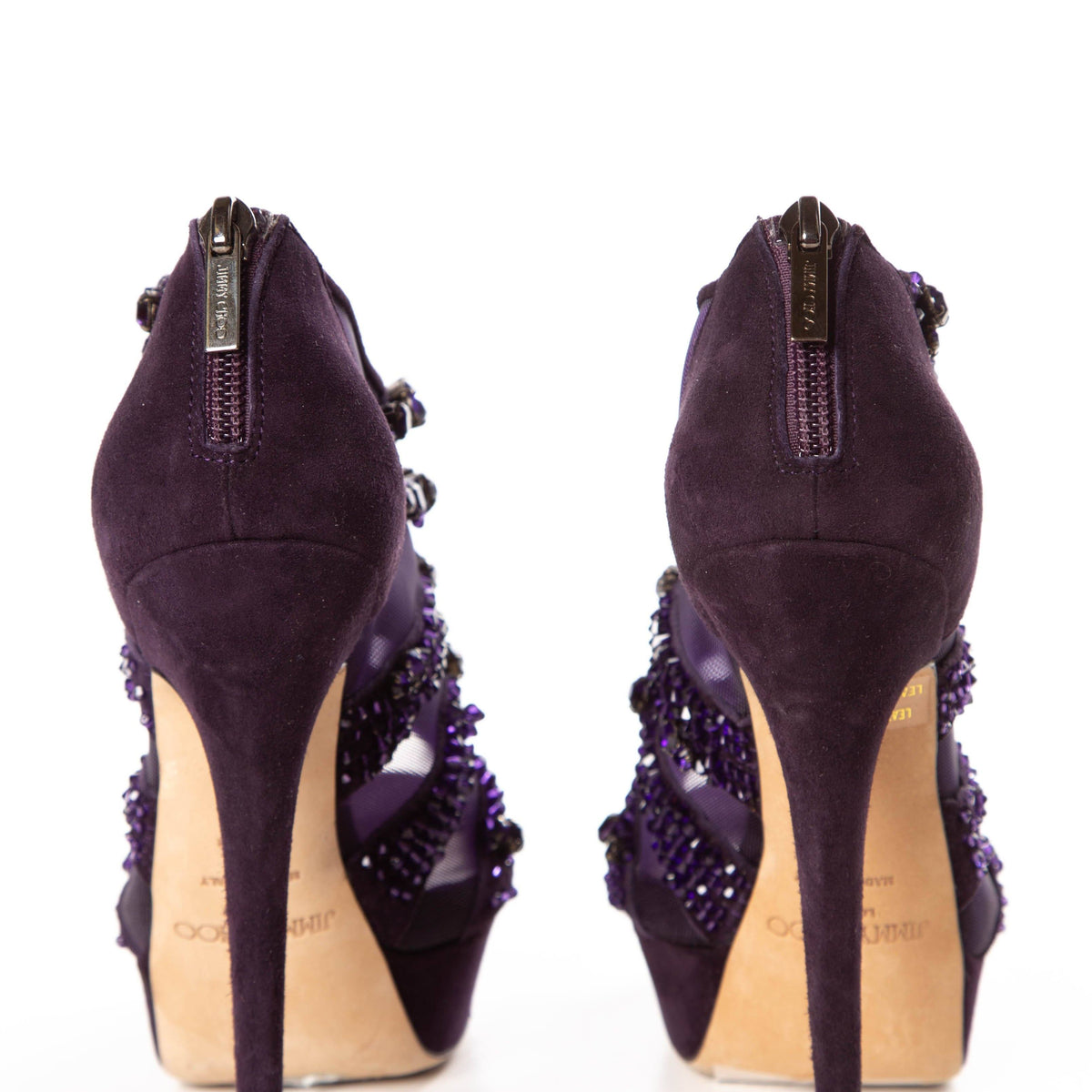 Jimmy Choo Purple Suede Kiln Platform Sandals SZ 37.5 Sale
