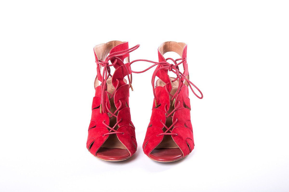 Joie Red Caged Sandals SZ 39