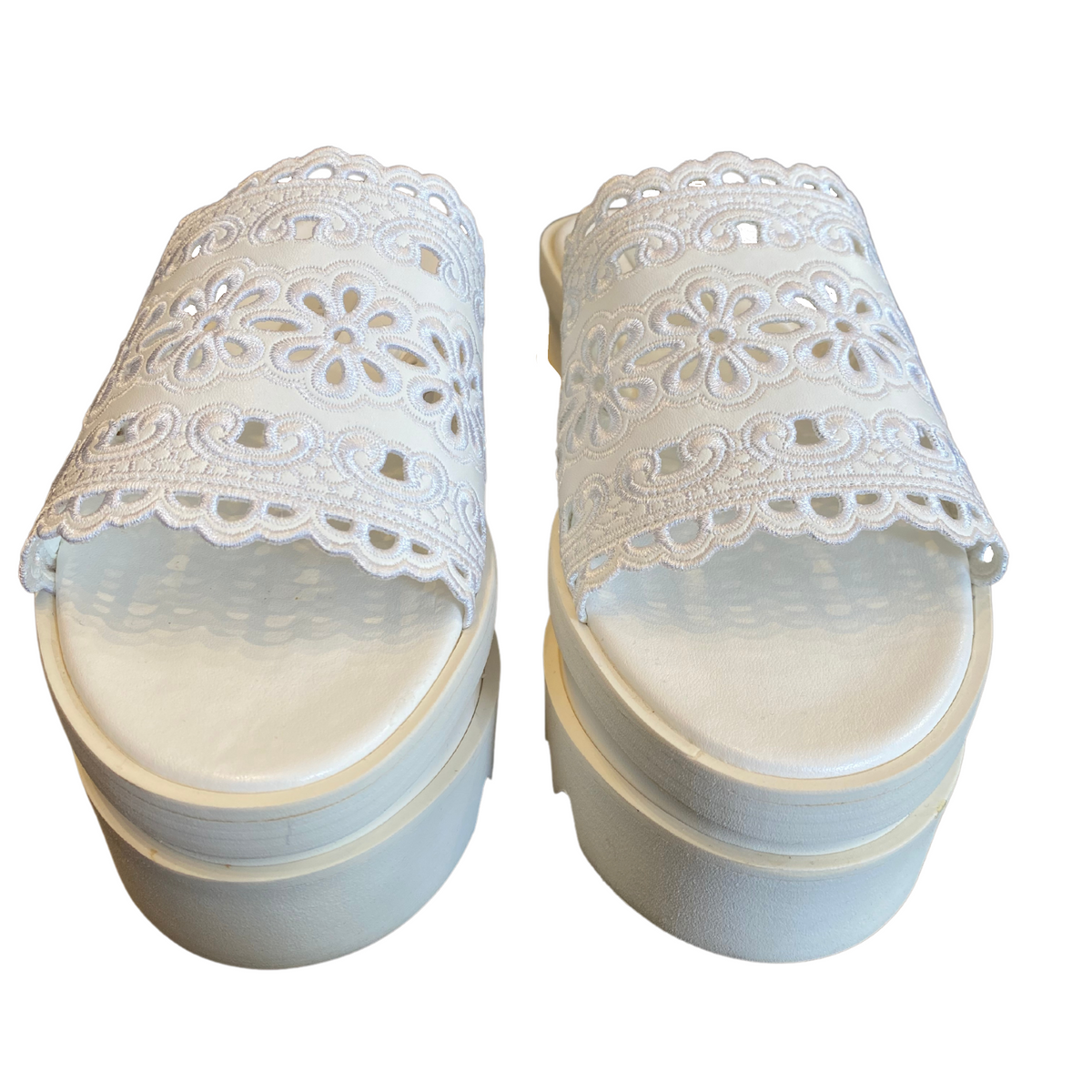 Stella McCartney White Platform Slides |9|IT39|
