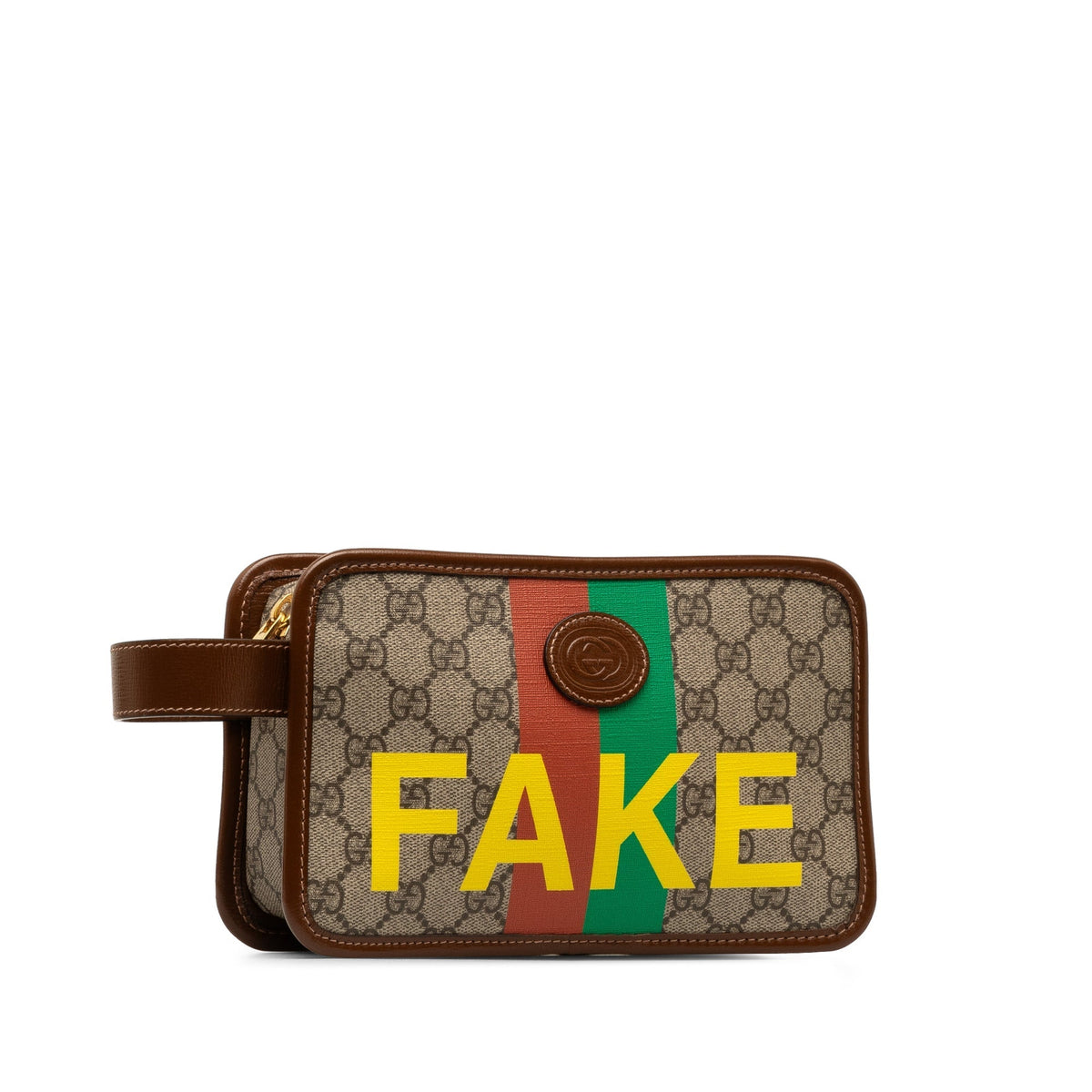 GUCCI GG Supreme Fake/Not Cosmetic Pouch Clutch Bag