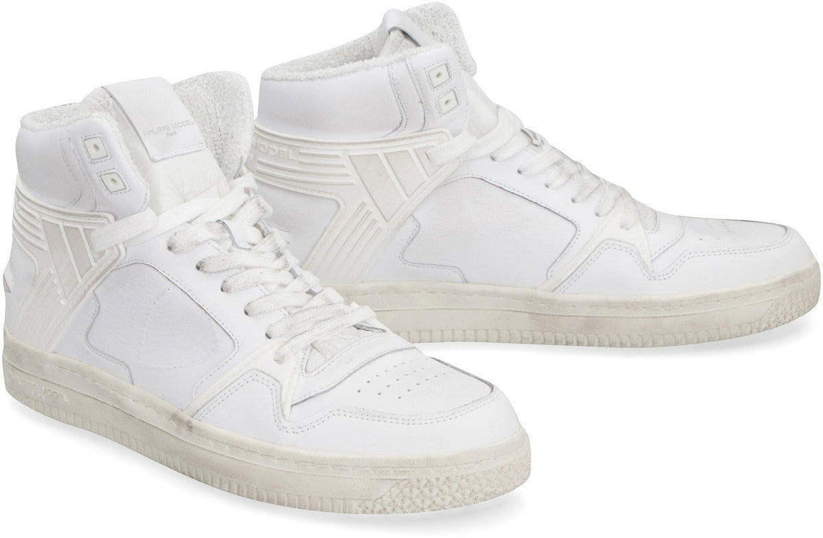 LA GRANDE MAN LEATHER HIGH-TOP SNEAKERS