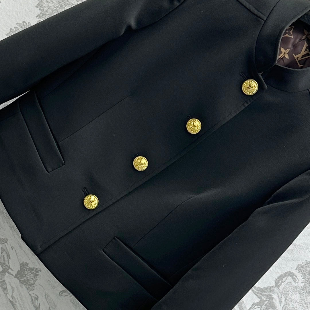 LV LV BUTTON OFFICER JACKET BLACK 1AGOKI