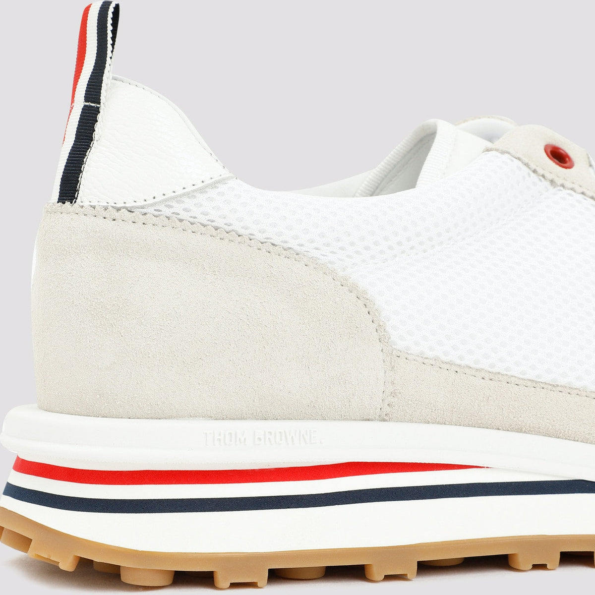 LEATHER AND FABRIC LOW-TOP SNEAKERS