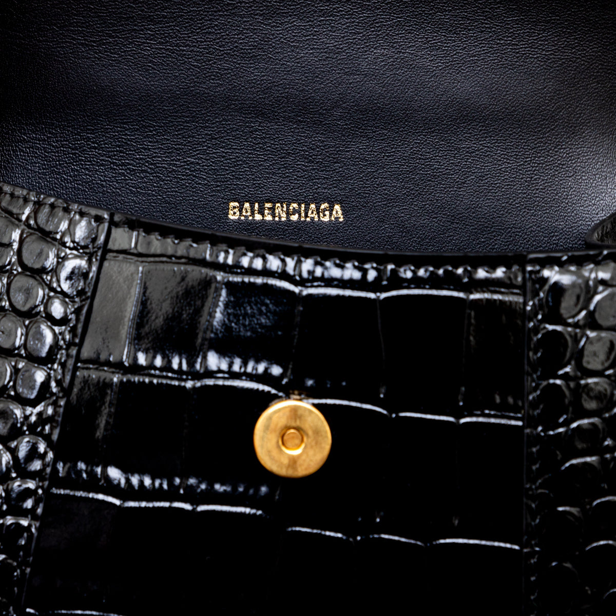balenciaga balenciaga Crocodile Embossed Hourglass XS Bag