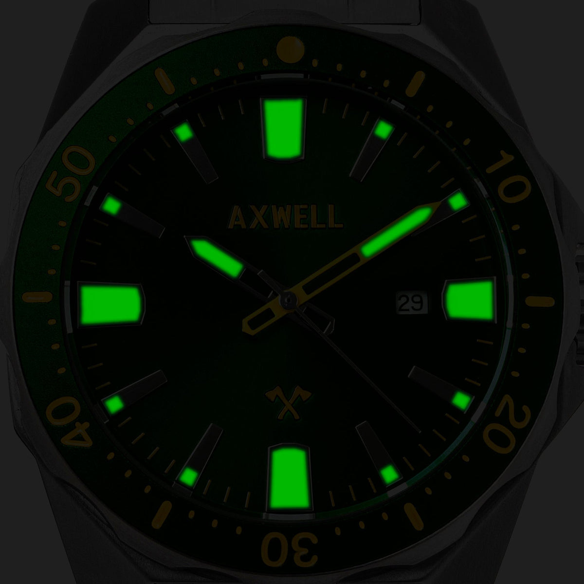 Axwell Timber Bracelet Watch w/ Date - Black/Blue