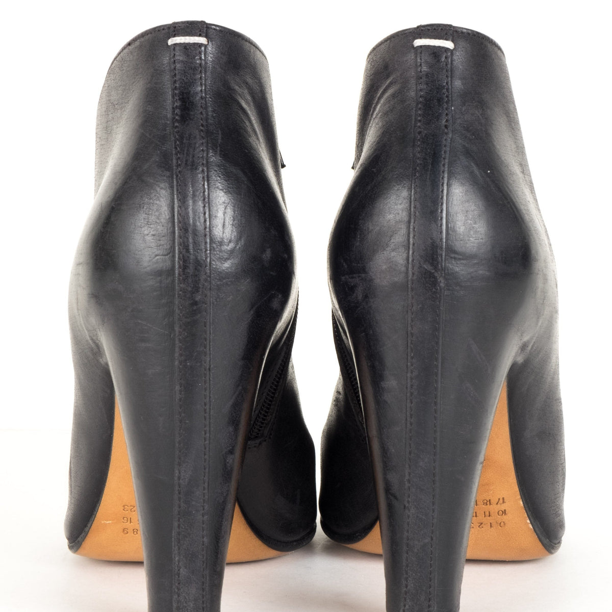 Maison Margiela Black Leather Booties 39.5 Sale