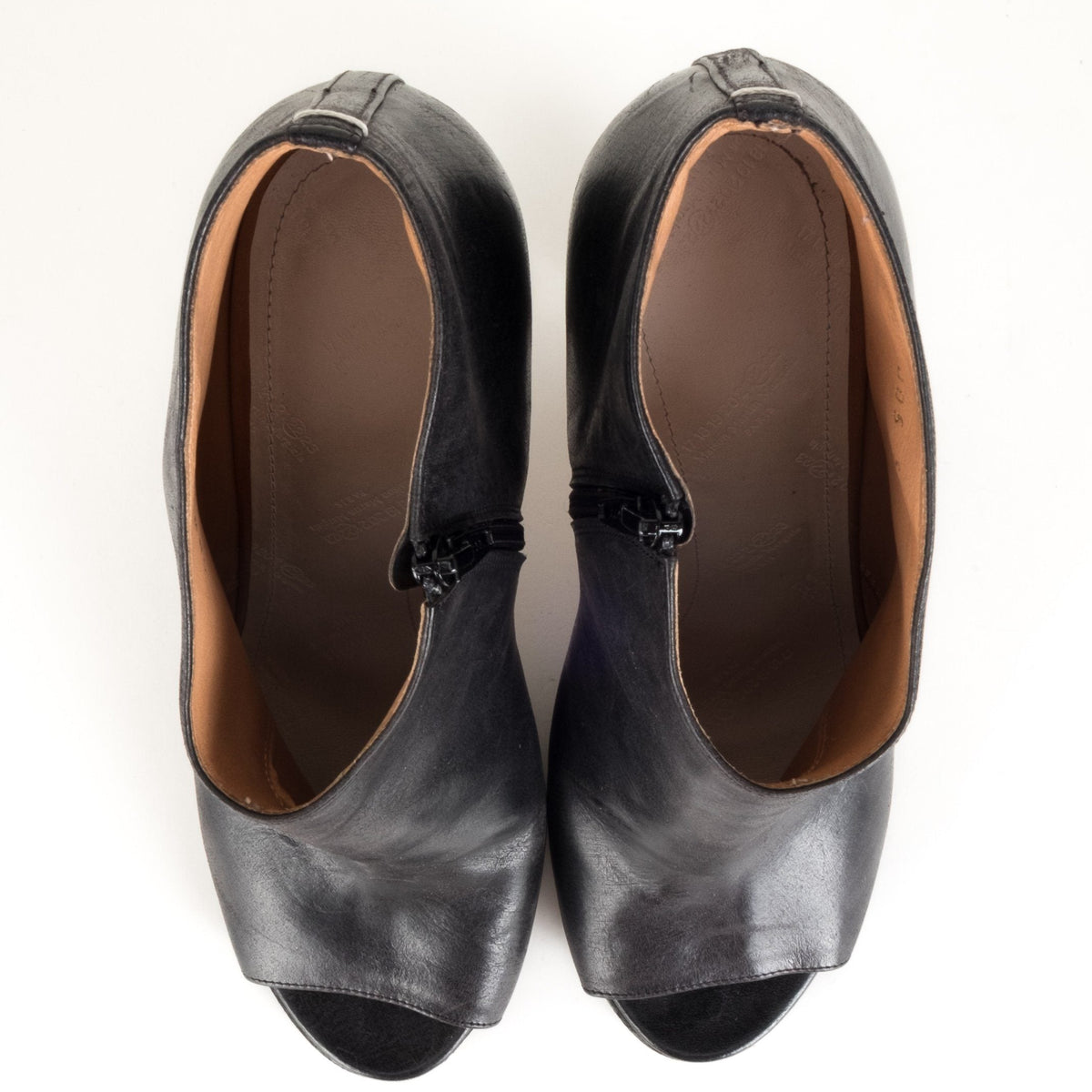 Maison Margiela Black Leather Booties 39.5 Sale