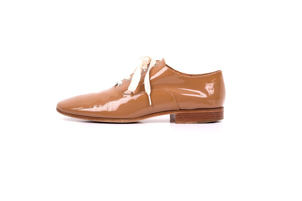 Marc Jacobs 39 Nude Patent Leather Lace Up  Flats Sale