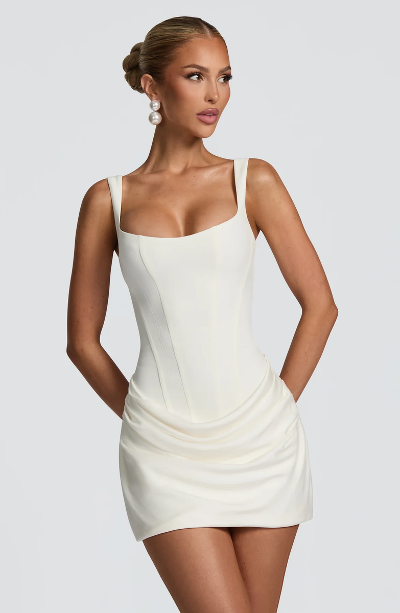 Maribel | Mini Dress with Draped Skirt