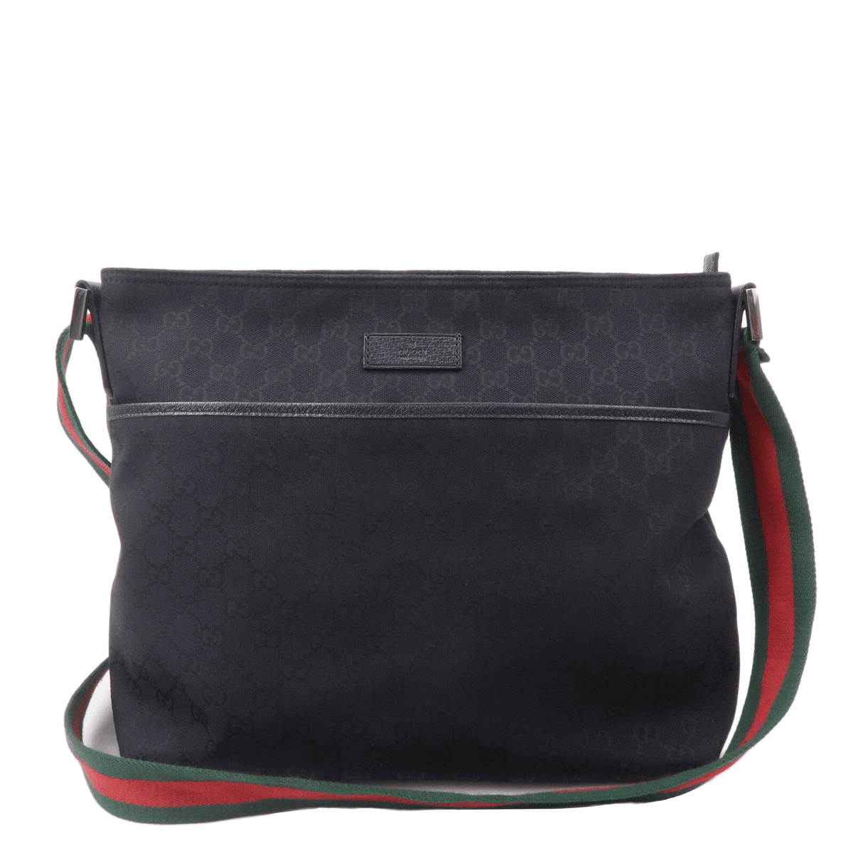 GUCCI Sherry GG Canvas Leather Shoulder Bag Black 189751