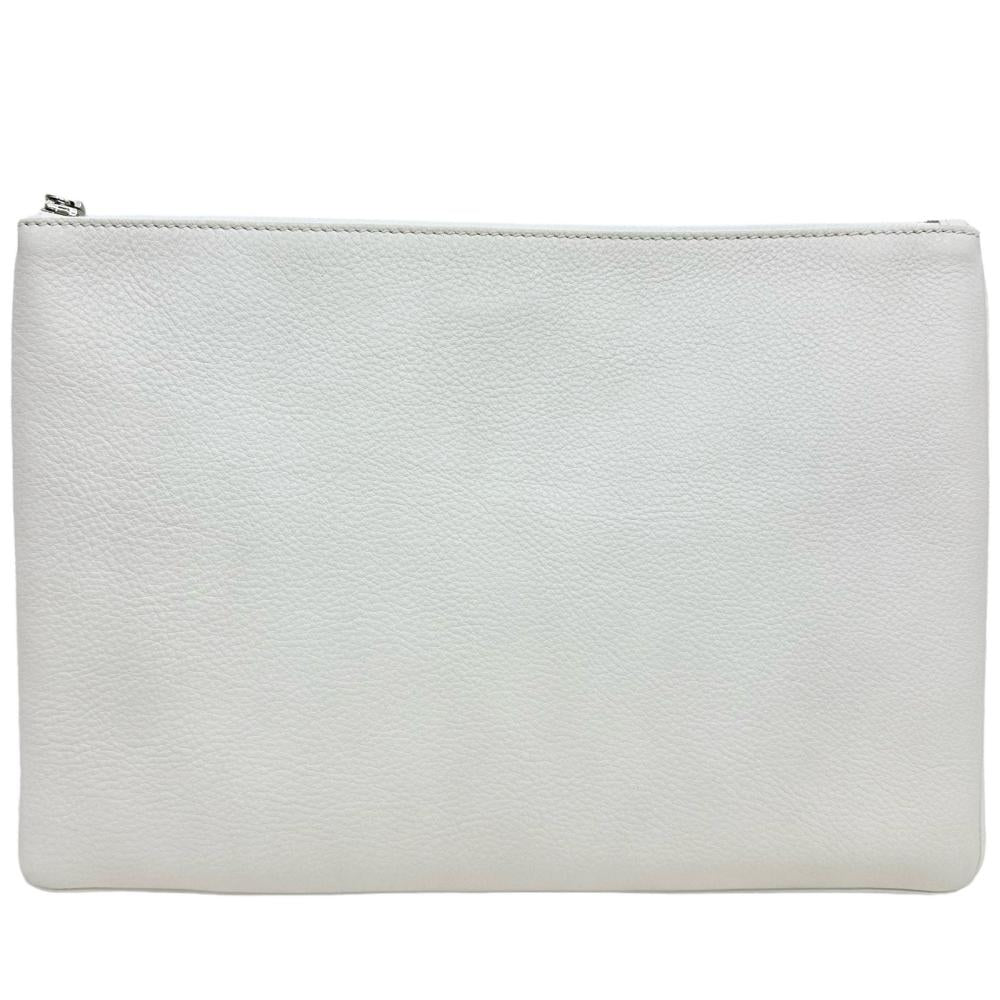 balenciaga Leather Clutch Bag White