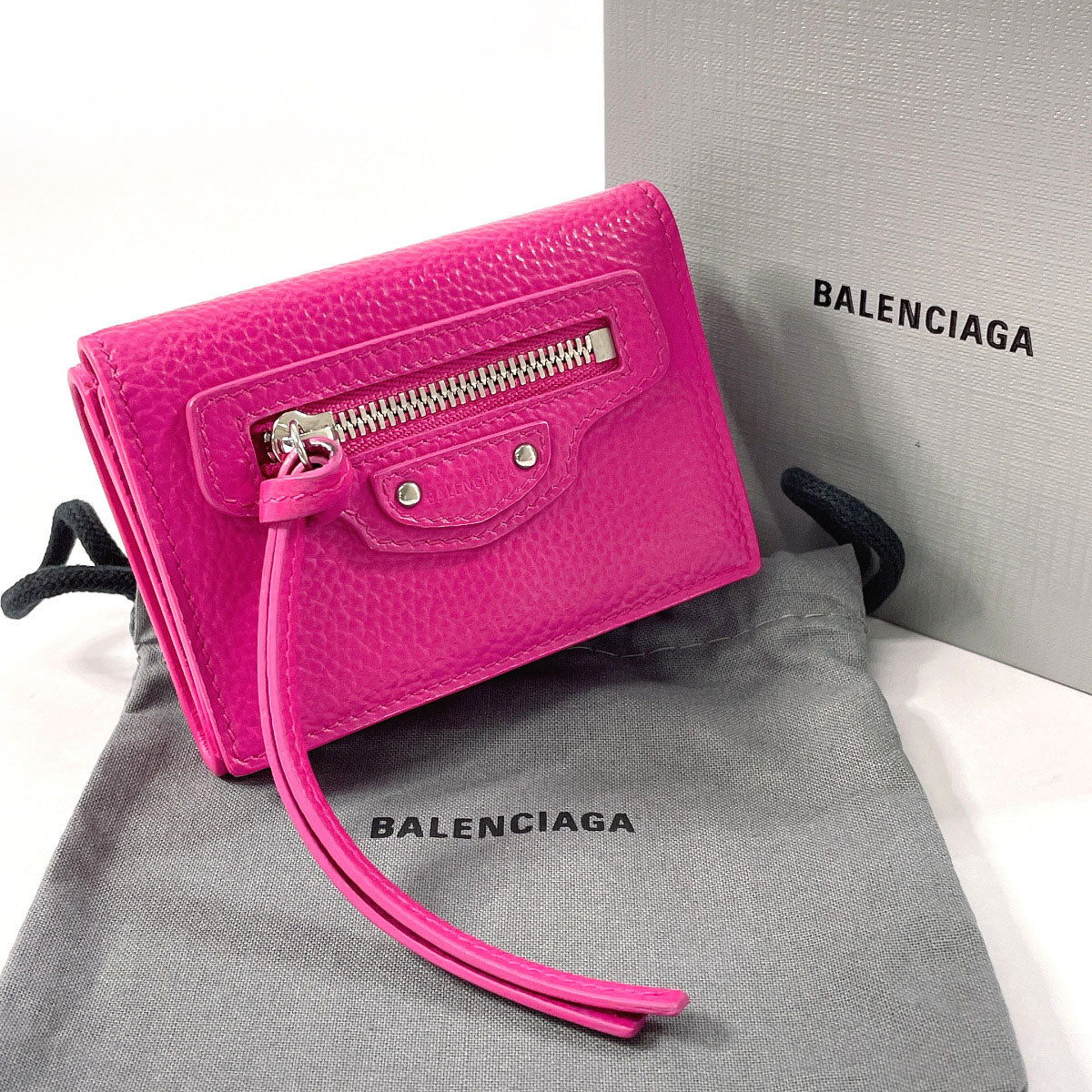 balenciaga Neo Classic Mini Wallet Leather Pink