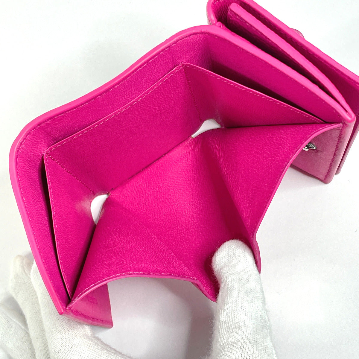 balenciaga Neo Classic Mini Wallet Leather Pink
