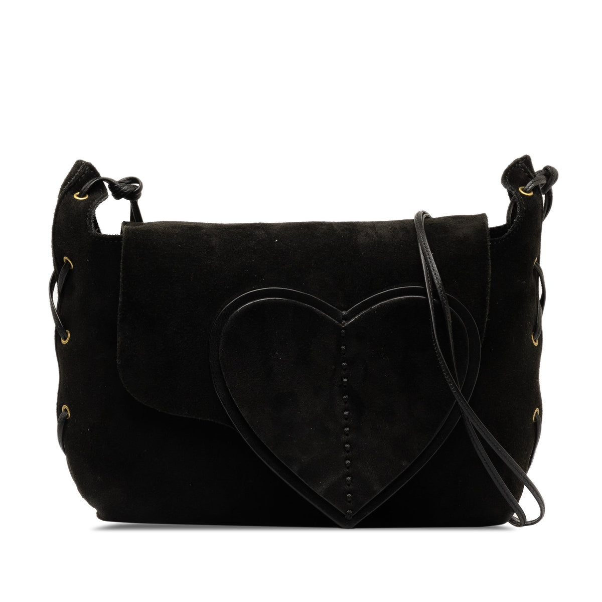 GUCCI Suede Heart Crossbody Crossbody Bag
