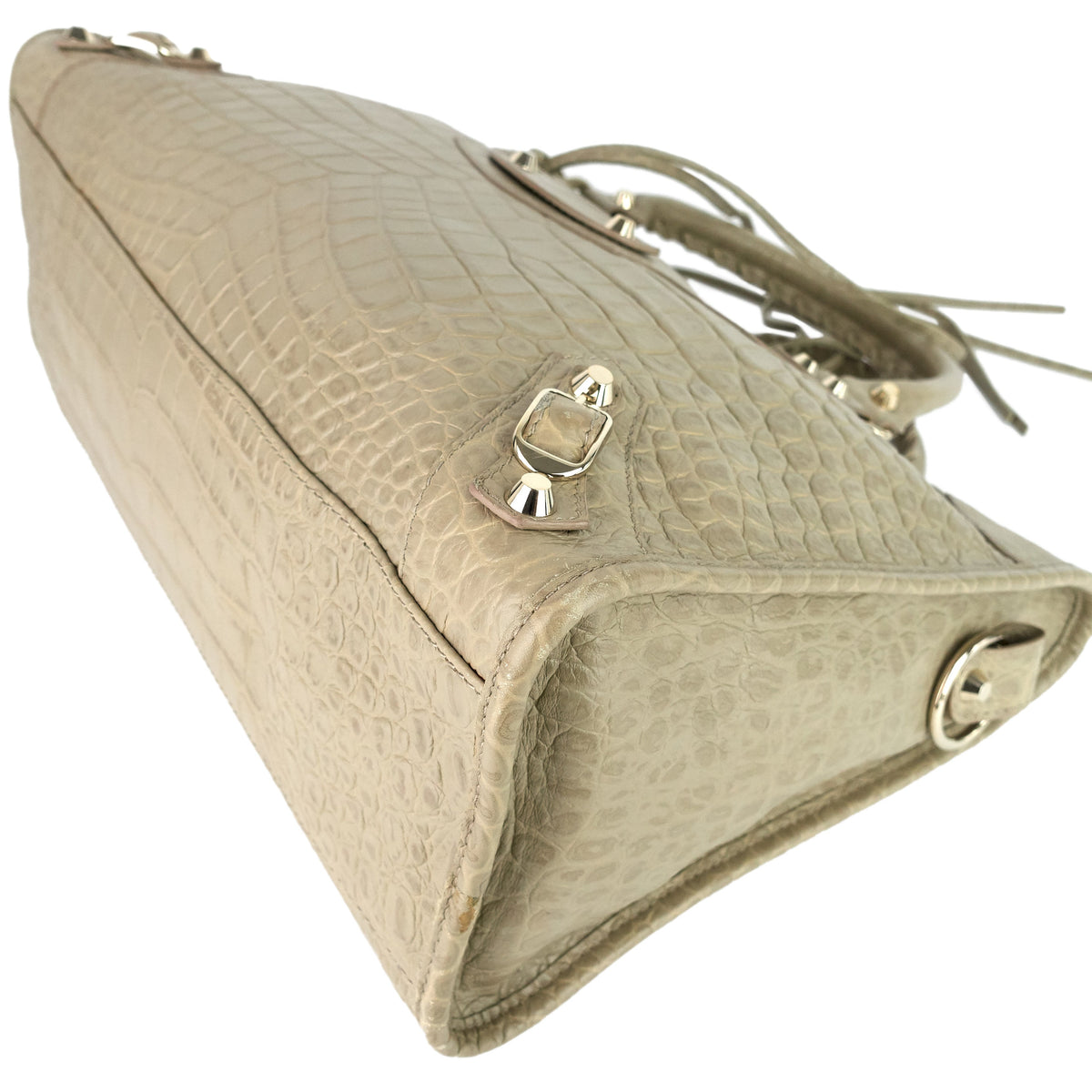 balenciaga Classic City Croc-Embossed Agneau Leather Bag