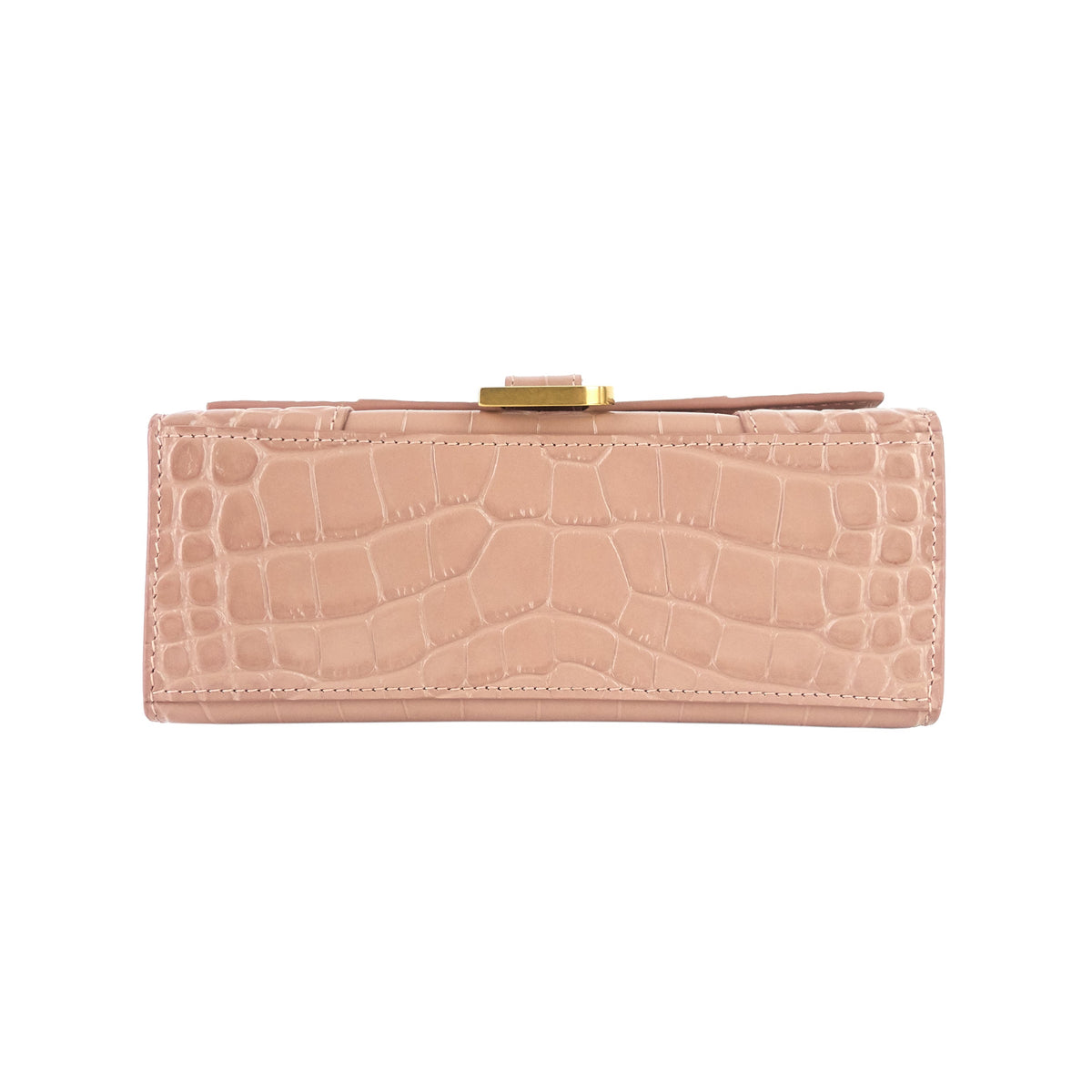 balenciaga Hourglass XS Croc Embossed Leather Top Handle Bag
