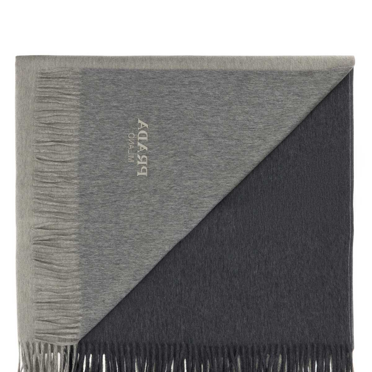 PRADA Two-Tone Cashmere Blend Blanket - Plaid Design