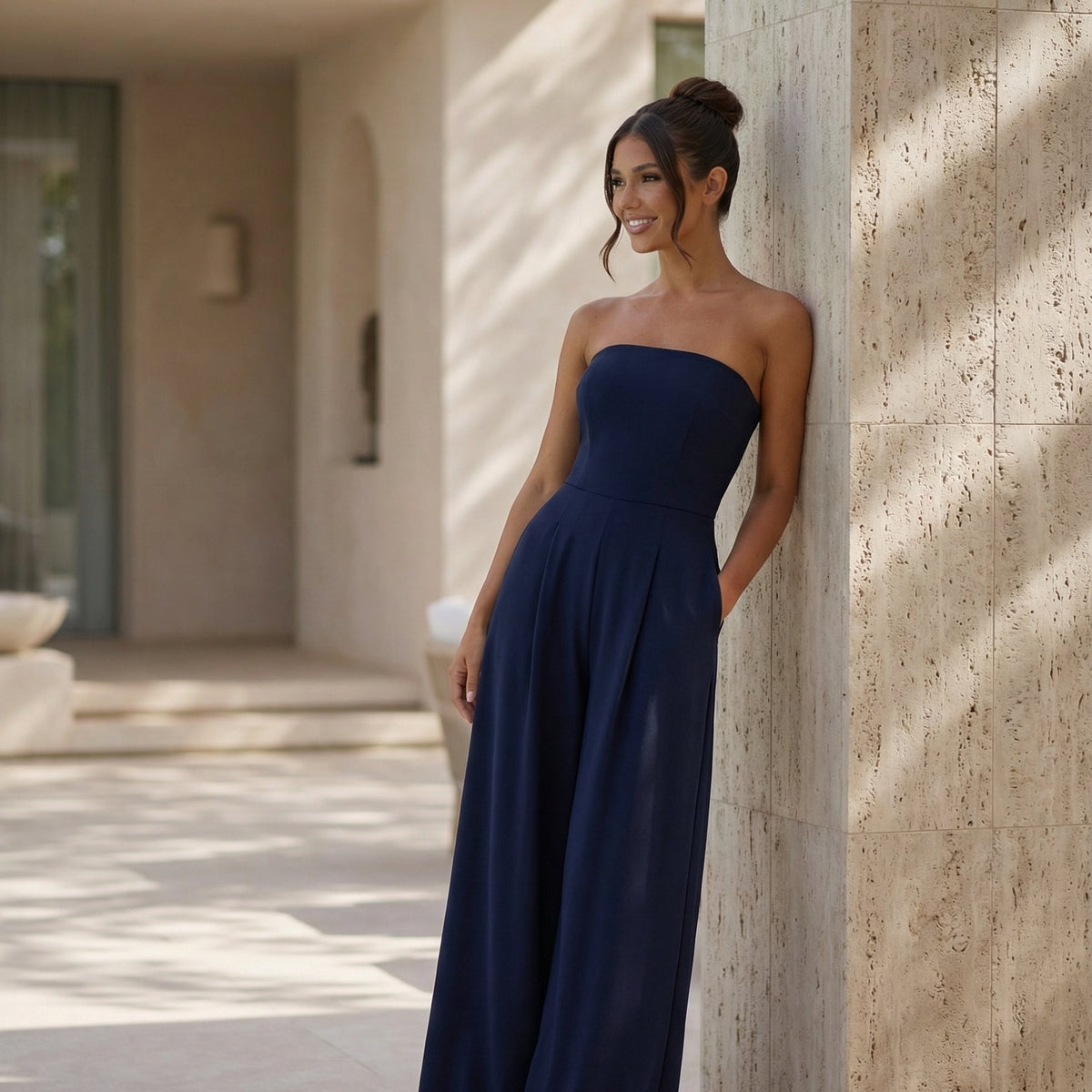 Arlette | Strapless Wide-Leg Jumpsuit