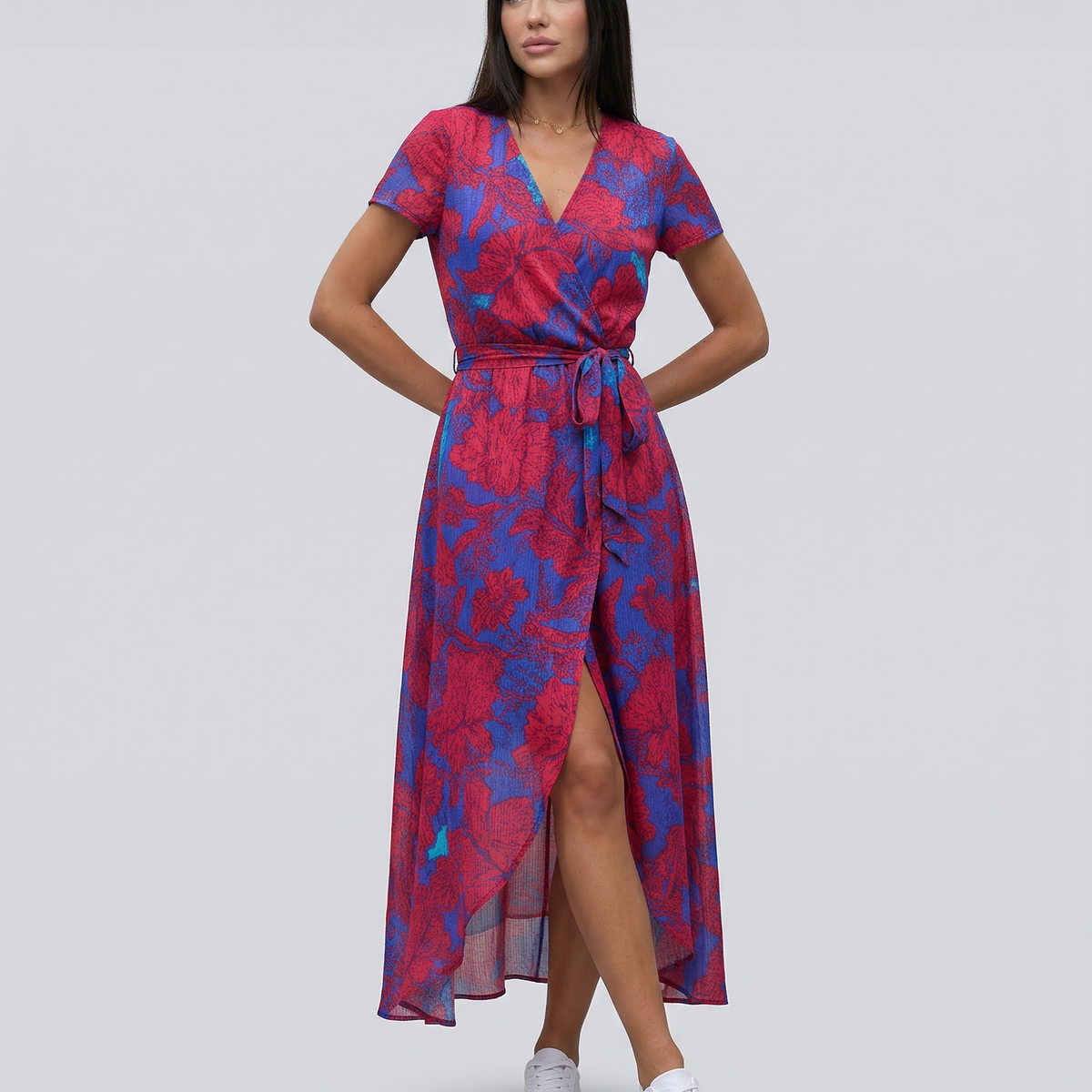 Elowen | Wrap Maxi Dress with Short Sleeves