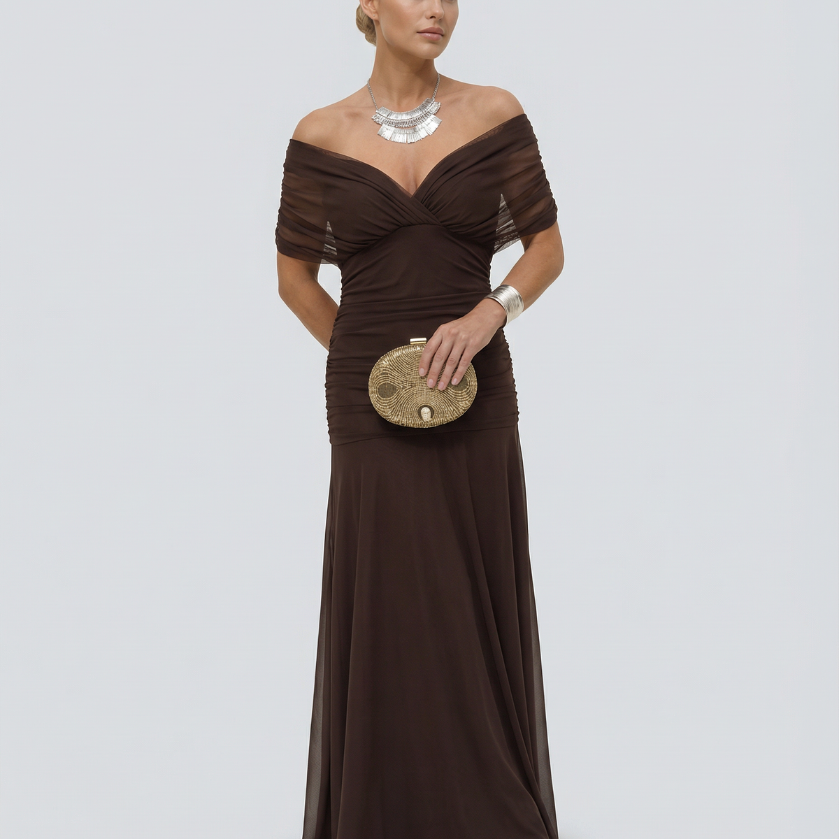 Eloria | Maxi Dress with Draped V-Neck