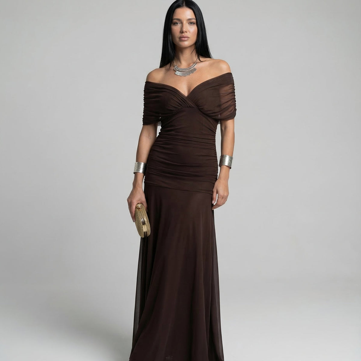 Eloria | Maxi Dress with Draped V-Neck