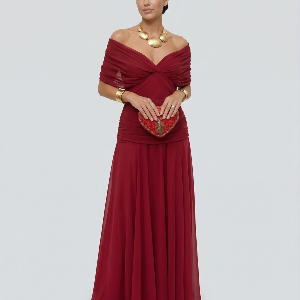 Eloria | Maxi Dress with Draped V-Neck