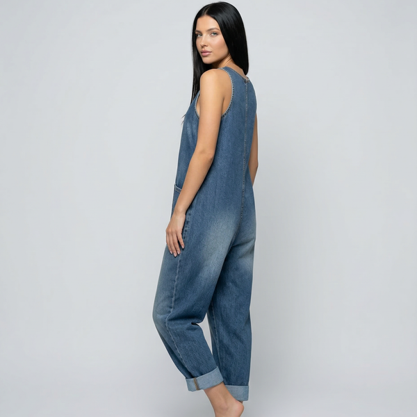 Abigail | Denim Jumpsuit with Button Front