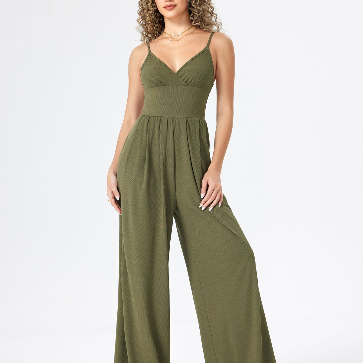 Jasmine | V-neck Cami Wide Leg Jumpsuit
