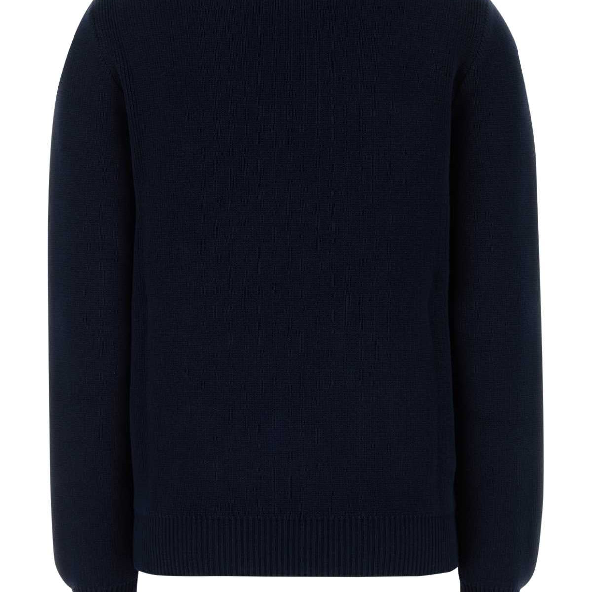 PRADA Cotton Crew-Neck Sweater with Cut-Out Front Details
