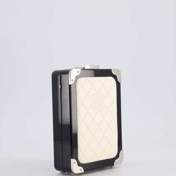 *RARE* Chanel 2016 Airlines Evening In The Air Trolley Minaudi√®re Bag with Silver Hardware and Quilted Leather with CC Logo Detail