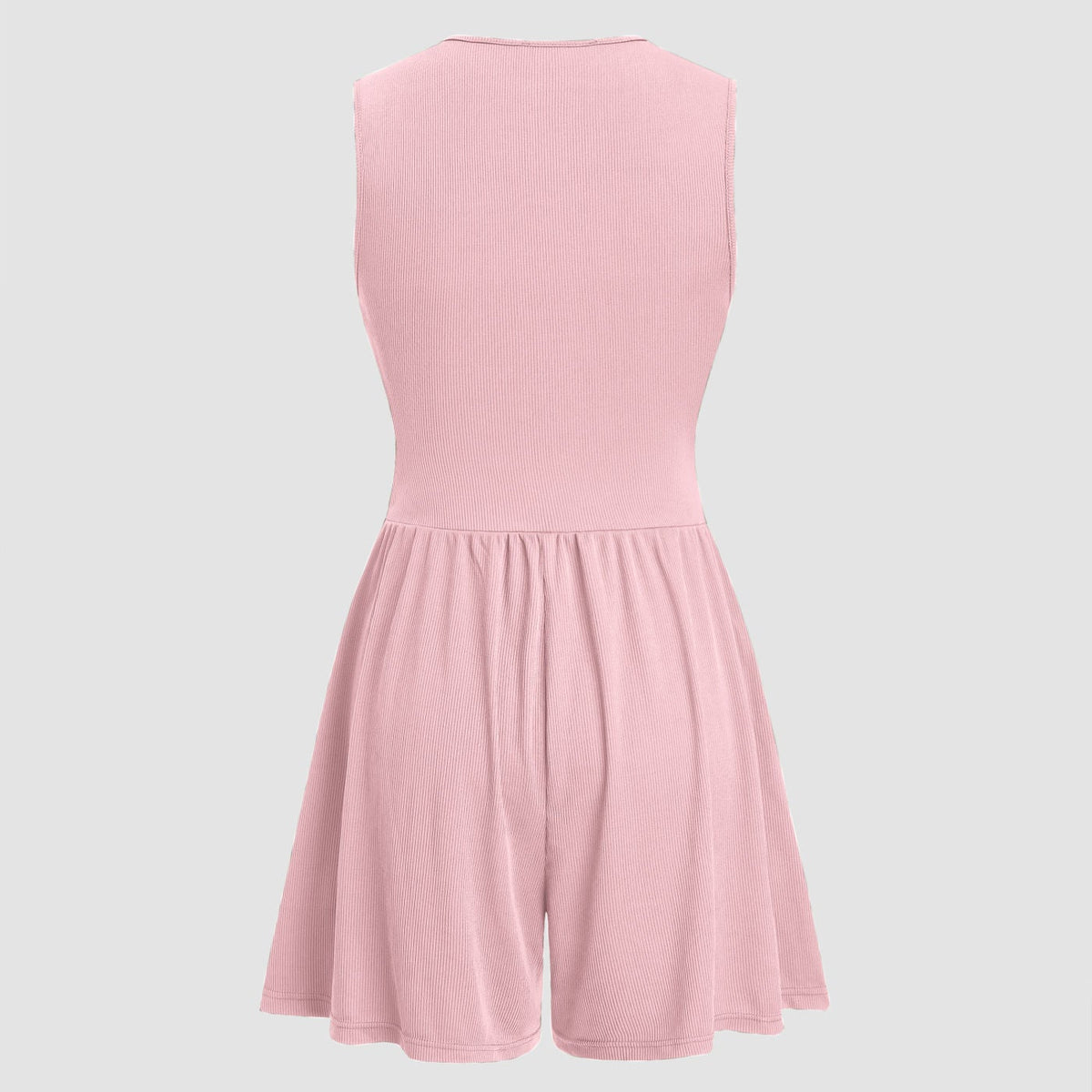 Kylie | V-neck Solid Ruched Pocket Romper
