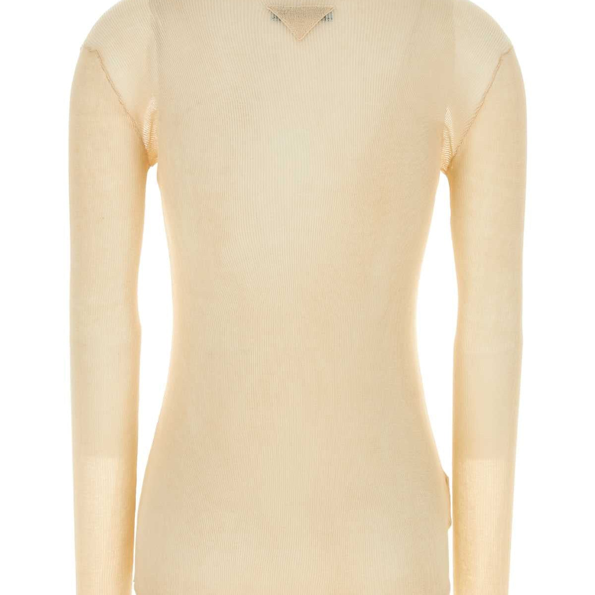 PRADA Cotton Sweater with High Neck for Women - FW24