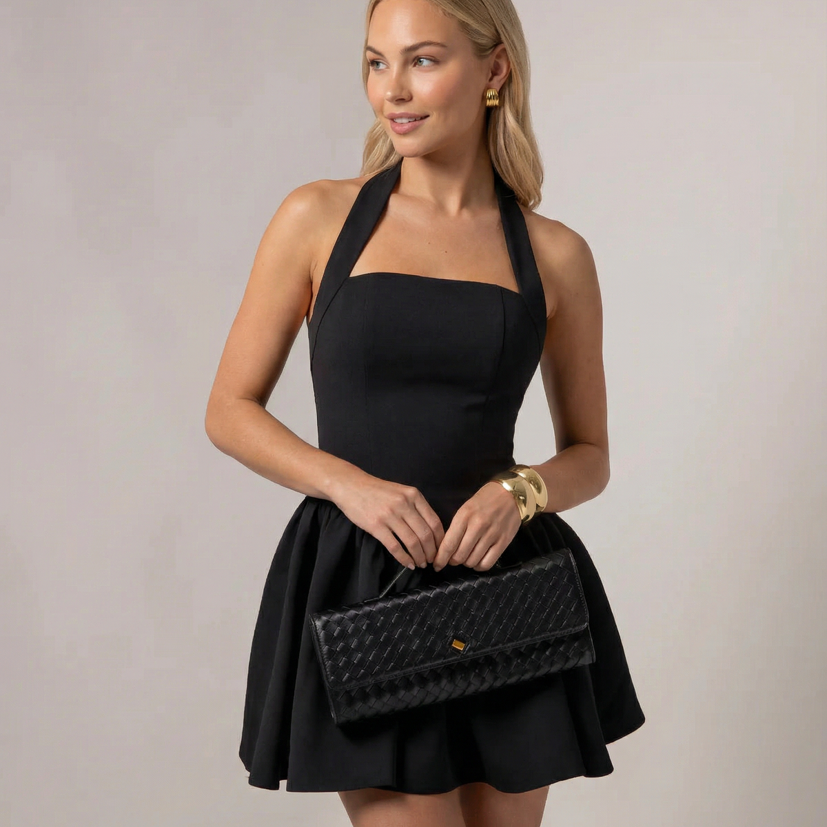 Emma | Open Back Halterneck Mini Dress